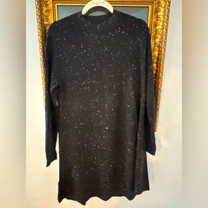 Speckled black mock sweater dress perfect for this chilly weather